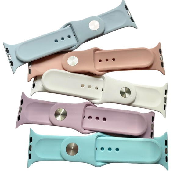 NEW - 5 Silicone Sport Band Bundle Apple Watch 42/44/45mm S/M BEACH Theme - Picture 4 of 8